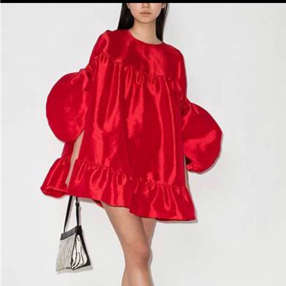 Kika Vargas Gina Poof Sleeve Dress